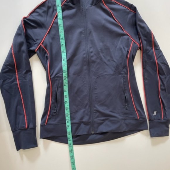 JOE FRESH Athletic Spandex Jacket ~ Dark Gray with Coral Piping ~ Size Small - Picture 12 of 15